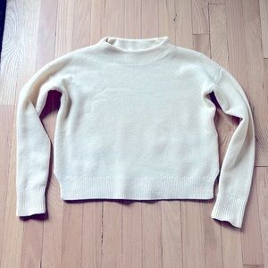 Boden mock neck wool cashmere blend sweater cream medium